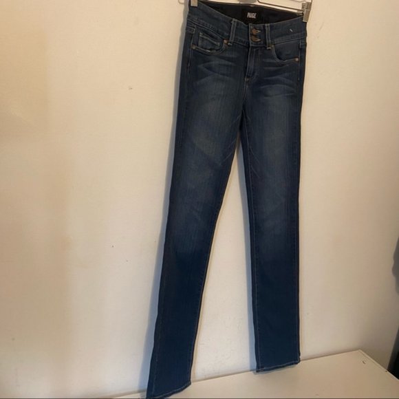 Paige Hidden Hills Mid Rise Straight Leg Dark wash Jeans Size 25 - Picture 13 of 14